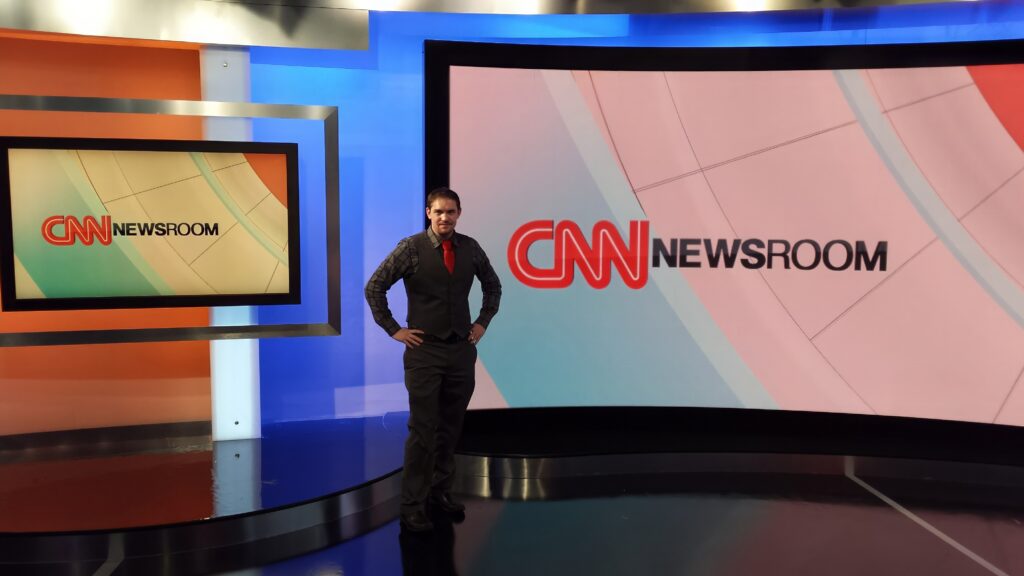 Justin Sirotin at CNN in 2011 covering the Arab Spring